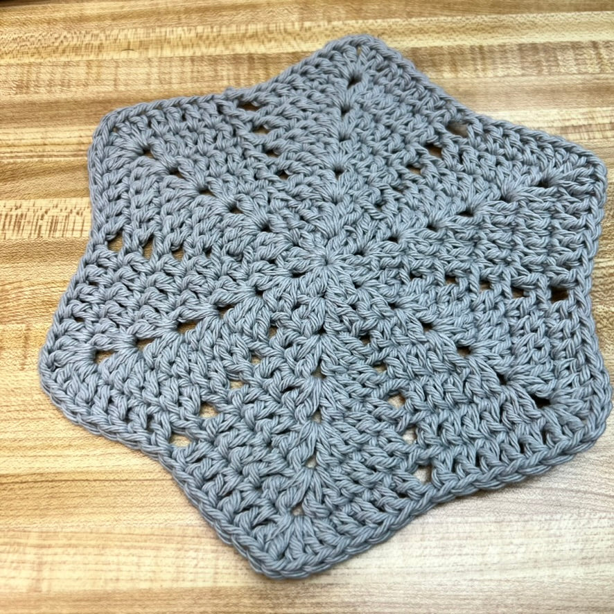 Washcloth - Cotton crochet snowflake