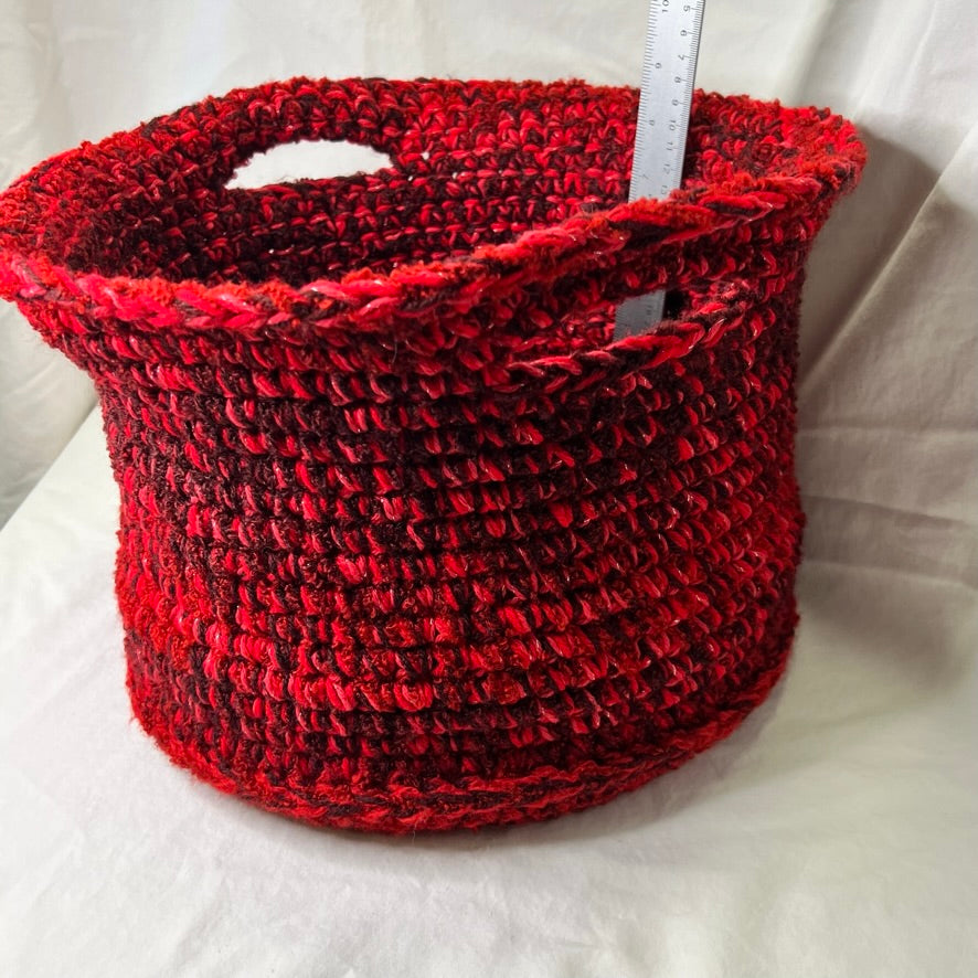 Large Red Structured Basket