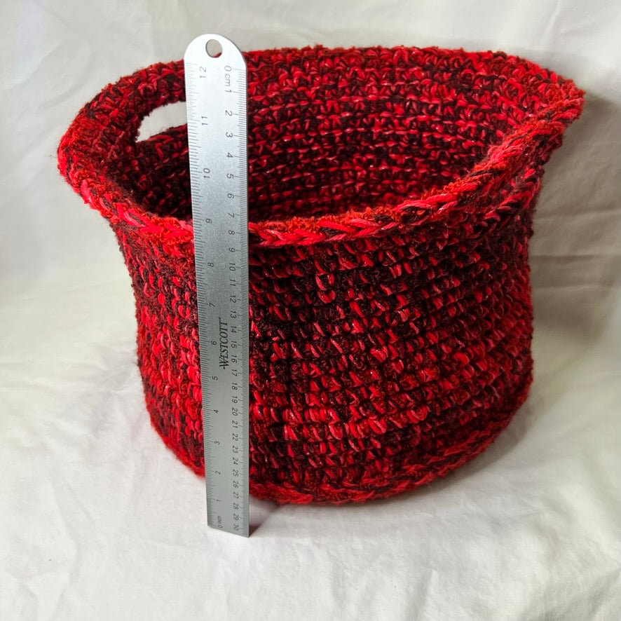 Large Red Structured Basket