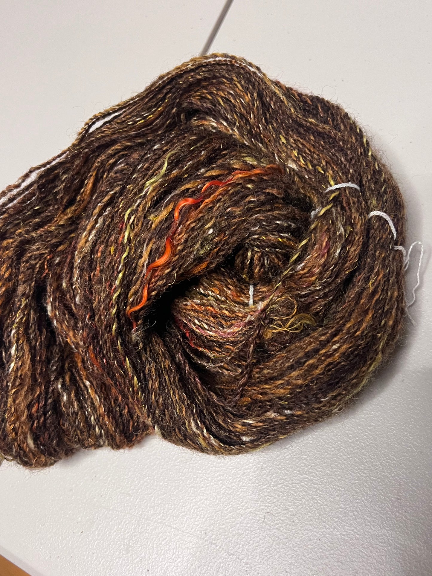 Handspun wool, mohair, silk blend