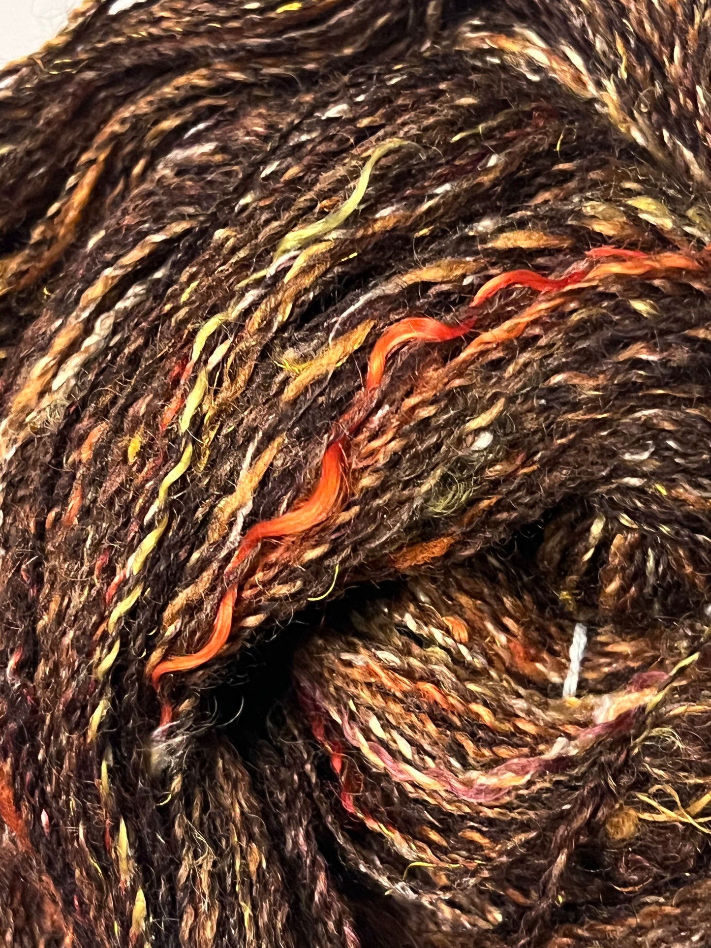 Handspun wool, mohair, silk blend