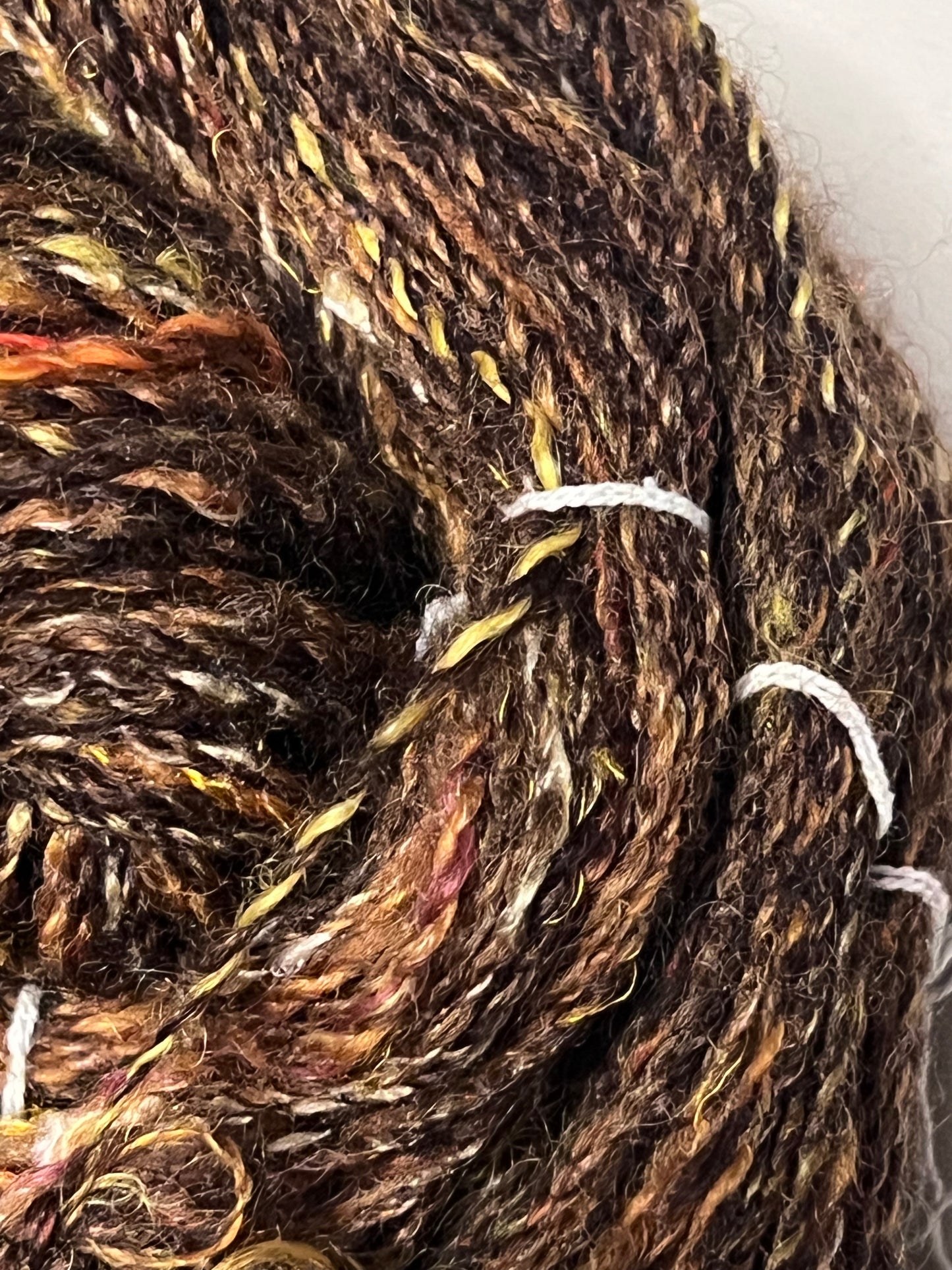 Handspun wool, mohair, silk blend
