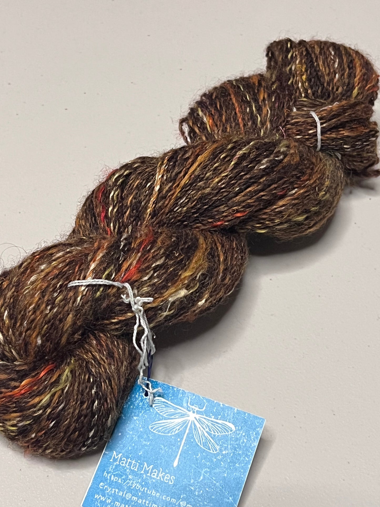 Handspun wool, mohair, silk blend