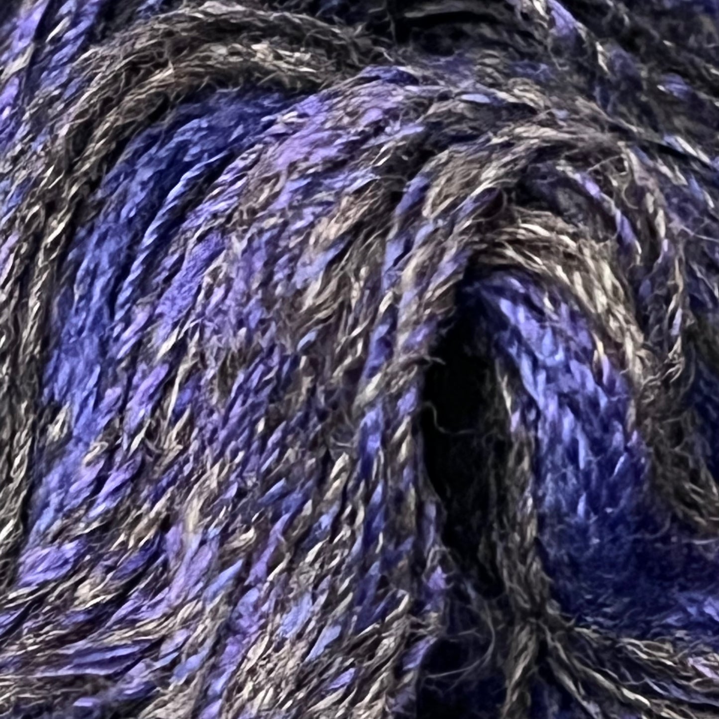 Handspun Blue and Gray Striped Yarn