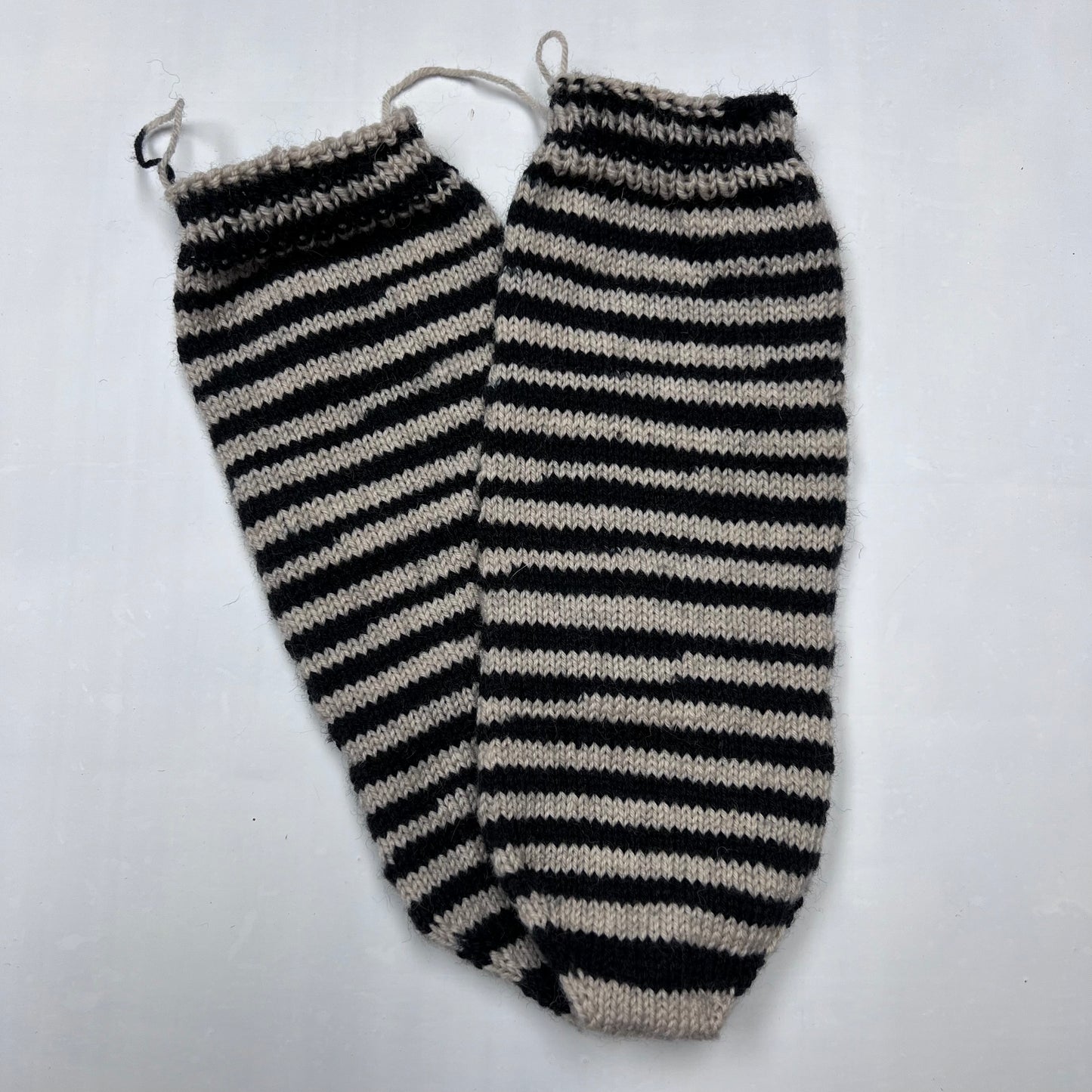 Zebra Striped Hand Knit simi Customizable crew length Socks